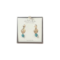Ettika Organic Molten Metal Earrings with Turquoise Drop Accents