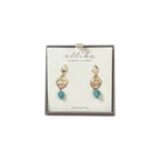 Ettika Organic Molten Metal Earrings with Turquoise Drop Accents
